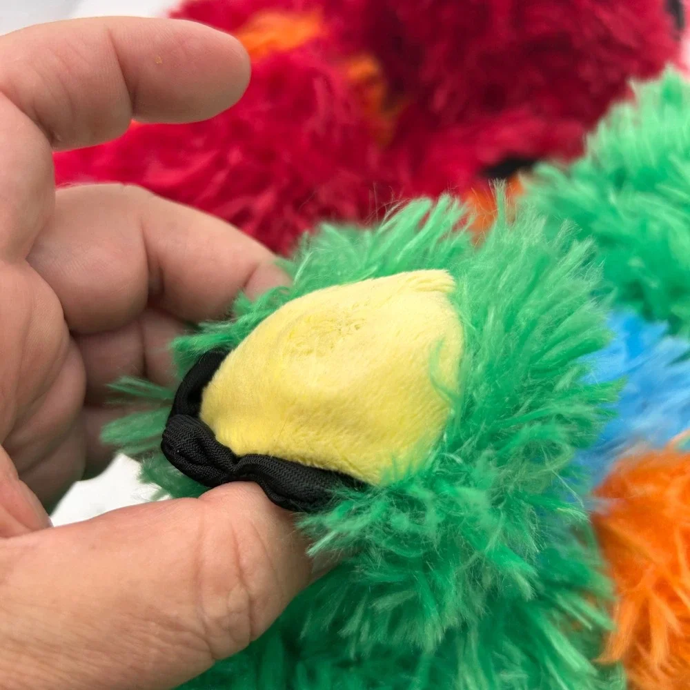 Stuffies Puzzlers Plush Dragon Set Red Green Shaggy Monster Zipper Pocket 2014